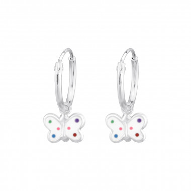 Butterfly - 925 Sterling Silver Kids Hoops SD34619