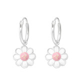 Hanging Flower - 925 Sterling Silver Kids Hoops SD35611