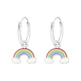 Hanging Rainbow - 925 Sterling Silver Kids Hoops SD36982