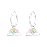 Hanging Rainbow - 925 Sterling Silver Kids Hoops SD41551