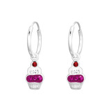 Hanging Cupcake - 925 Sterling Silver Kids Hoops SD41578