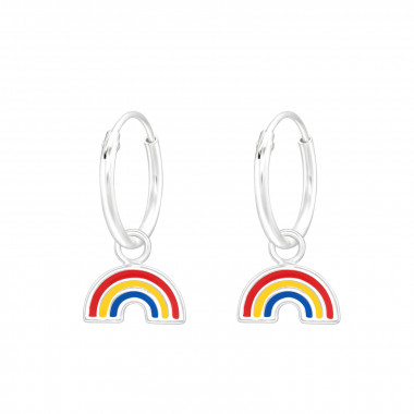 Hanging Rainbow - 925 Sterling Silver Kids Hoops SD42906