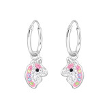Unicorn - 925 Sterling Silver Kids Hoops SD46820