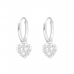 Heart - 925 Sterling Silver Kids Hoops SD6676 Heart - 925 Sterling Silver Kids Hoops SD6676