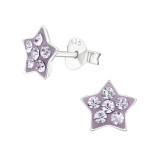 Star - 925 Sterling Silver Kids Ear Studs with Crystal SD12906