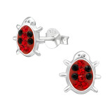 Red bugs - 925 Sterling Silver Kids Ear Studs with Crystal SD15575