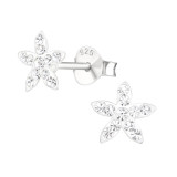 Star - 925 Sterling Silver Kids Ear Studs with Crystal SD16331