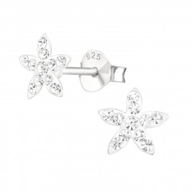 Star - 925 Sterling Silver Kids Ear Studs with Crystal SD16331