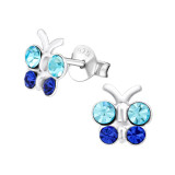 Butterfly - 925 Sterling Silver Kids Ear Studs with Crystal SD21832