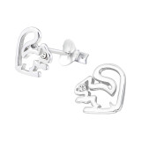 Squirrel - 925 Sterling Silver Kids Ear Studs with Crystal SD22211