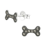 Bone - 925 Sterling Silver Kids Ear Studs with Crystal SD22273