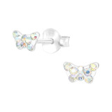 Butterfly - 925 Sterling Silver Kids Ear Studs with Crystal SD22936