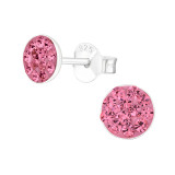 Round - 925 Sterling Silver Kids Ear Studs with Crystal SD24525