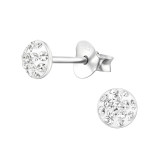 Round - 925 Sterling Silver Kids Ear Studs with Crystal SD24654