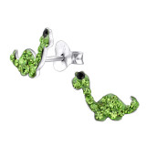Dinosaur - 925 Sterling Silver Kids Ear Studs with Crystal SD26334