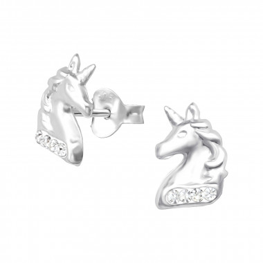  - 925 Sterling Silver Kids Ear Studs with Crystal SD33690