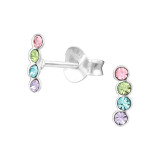 Geometric - 925 Sterling Silver Kids Ear Studs with Crystal SD37172