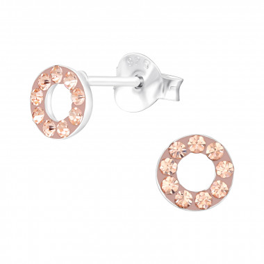 Circle - 925 Sterling Silver Kids Ear Studs with Crystal SD42185