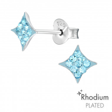 Diamond Star - 925 Sterling Silver Kids Ear Studs with Crystal SD42198