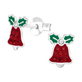 Bell - 925 Sterling Silver Kids Ear Studs with Crystal SD42422