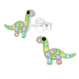 Dinosaur - 925 Sterling Silver Kids Ear Studs with Crystal SD42933