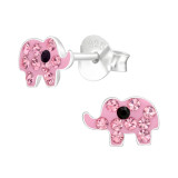 Elephant - 925 Sterling Silver Kids Ear Studs with Crystal SD42936