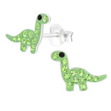 Dinosaur - 925 Sterling Silver Kids Ear Studs with Crystal SD43041