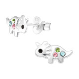 Dinosaur - 925 Sterling Silver Kids Ear Studs with Crystal SD43180