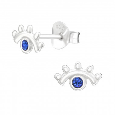 Eye - 925 Sterling Silver Kids Ear Studs with Crystal SD43185