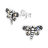 Dragonfly - 925 Sterling Silver Kids Ear Studs with Crystal SD43189
