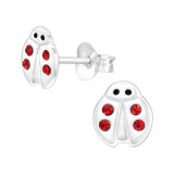 Ladybug - 925 Sterling Silver Kids Ear Studs with Crystal SD43191