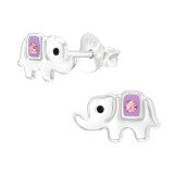 Elephant - 925 Sterling Silver Kids Ear Studs with Crystal SD43193