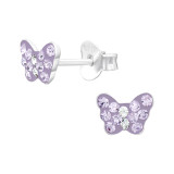 Butterfly - 925 Sterling Silver Kids Ear Studs with Crystal SD43441