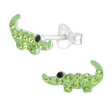 Crocodile - 925 Sterling Silver Kids Ear Studs with Crystal SD43917