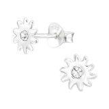 Sun - 925 Sterling Silver Kids Ear Studs with Crystal SD43954