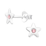 Star - 925 Sterling Silver Kids Ear Studs with Crystal SD43956