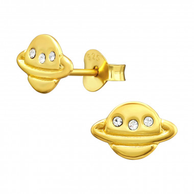 Saturn - 925 Sterling Silver Kids Ear Studs with Crystal SD43958