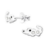 Crocodile - 925 Sterling Silver Kids Ear Studs with Crystal SD44155