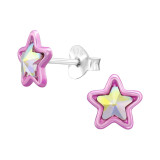 Stars - 925 Sterling Silver Kids Ear Studs with Crystal SD44767