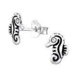 Seahorse - 925 Sterling Silver Kids Ear Studs with Crystal SD44898