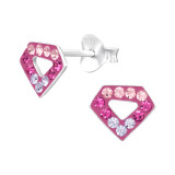 Diamond - 925 Sterling Silver Kids Ear Studs with Crystal SD45282