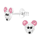Mouse - 925 Sterling Silver Kids Ear Studs with Crystal SD45562