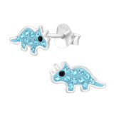 Dinosaur - 925 Sterling Silver Kids Ear Studs with Crystal SD45915