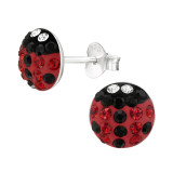Ladybug - 925 Sterling Silver Kids Ear Studs with Crystal SD46127