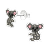 Koala - 925 Sterling Silver Kids Ear Studs with Crystal SD46132