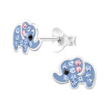 Elephant - 925 Sterling Silver Kids Ear Studs with Crystal SD46572