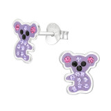 Koala - 925 Sterling Silver Kids Ear Studs with Crystal SD46573