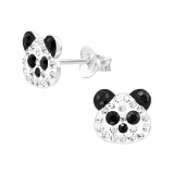 Panda - 925 Sterling Silver Kids Ear Studs with Crystal SD46596