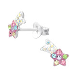 Shooting Star - 925 Sterling Silver Kids Ear Studs with Crystal SD46602