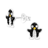 Penguin - 925 Sterling Silver Kids Ear Studs with Crystal SD46606